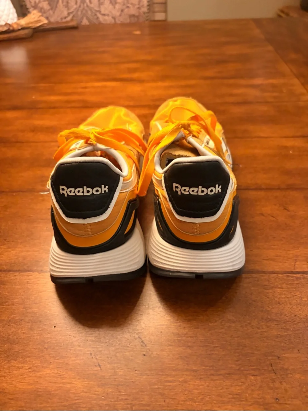 Men’s/Unisex Reebok Yellow and Black Athletic Sneakers